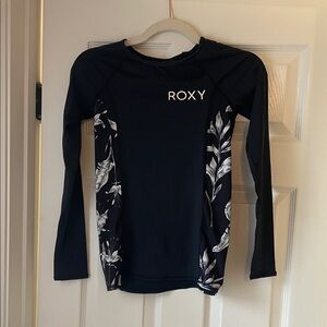 Roxy Black Long Sleeve with White Floral Design